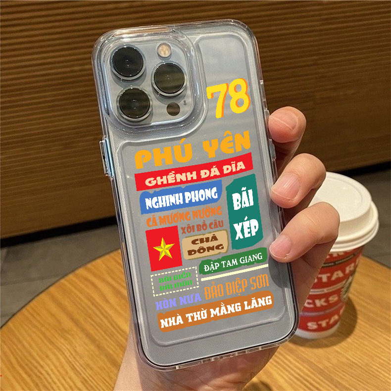 Ốp iphone ốp lưng iphone viền vuông Tỉnh thành Phú Yên 78 độc đáo dành cho ip6 đến ip14promax- li106