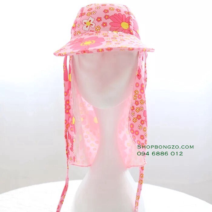 Mũ chống nắng, đi biển che gáy và tai cho bé