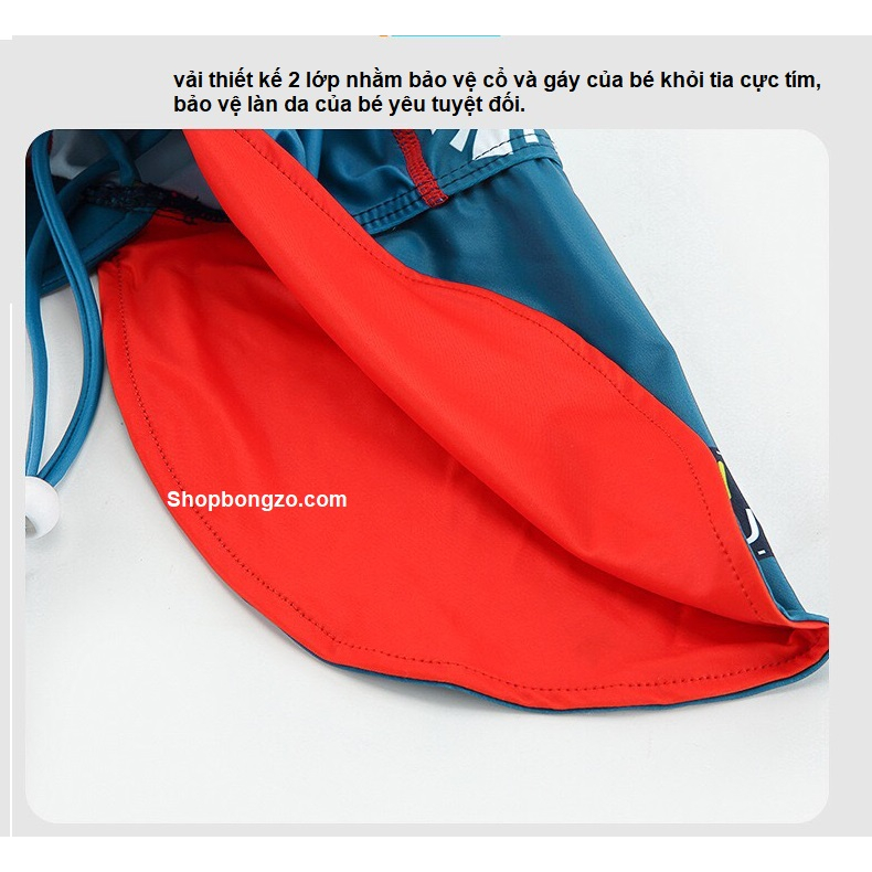 Mũ chống nắng, đi biển che gáy và tai cho bé