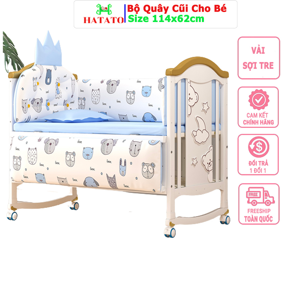 Quây cũi cho bé Hatato S116 - (Size D114cm x R62cm) không bao gồm nôi cũi cho bé