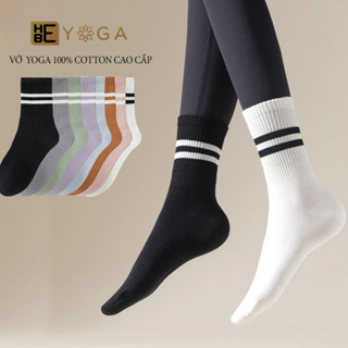 Vớ Tập YOGA HBE Chống Trượt Chất Liệu Vải Cotton Hạt Cao Su Chống Trượt