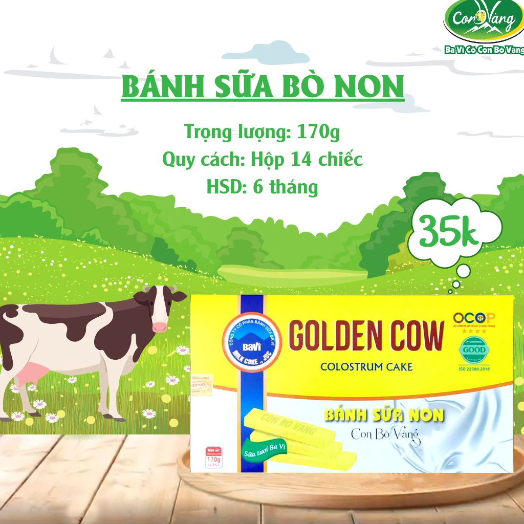 Bánh Sữa Nguyên Chất Ba Vì hiệu Con Bò Vàng - Hộp 180g