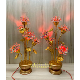Một cặp đèn bình bông pha lê m523-524