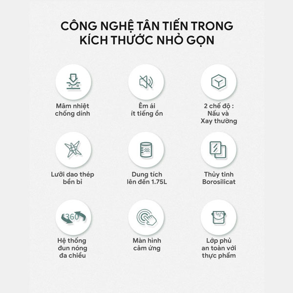 Máy Làm Sữa Hạt 2GOOD E25, Máy Xay Sinh Tố Nấu Cháo Đa Năng Dung Tích 1.75L