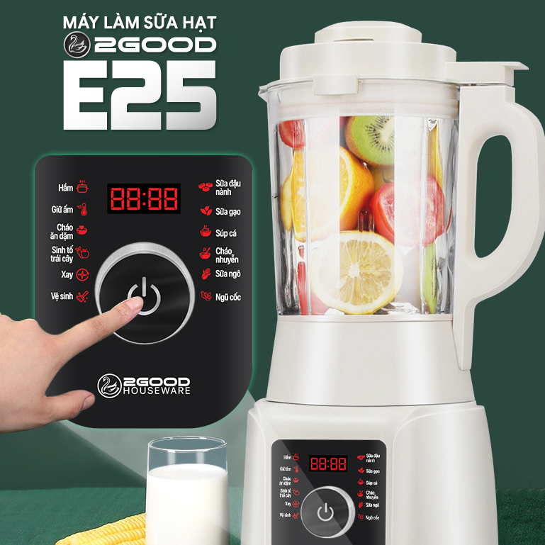 Máy Làm Sữa Hạt 2GOOD E25, Máy Xay Sinh Tố Nấu Cháo Đa Năng Dung Tích 1.75L