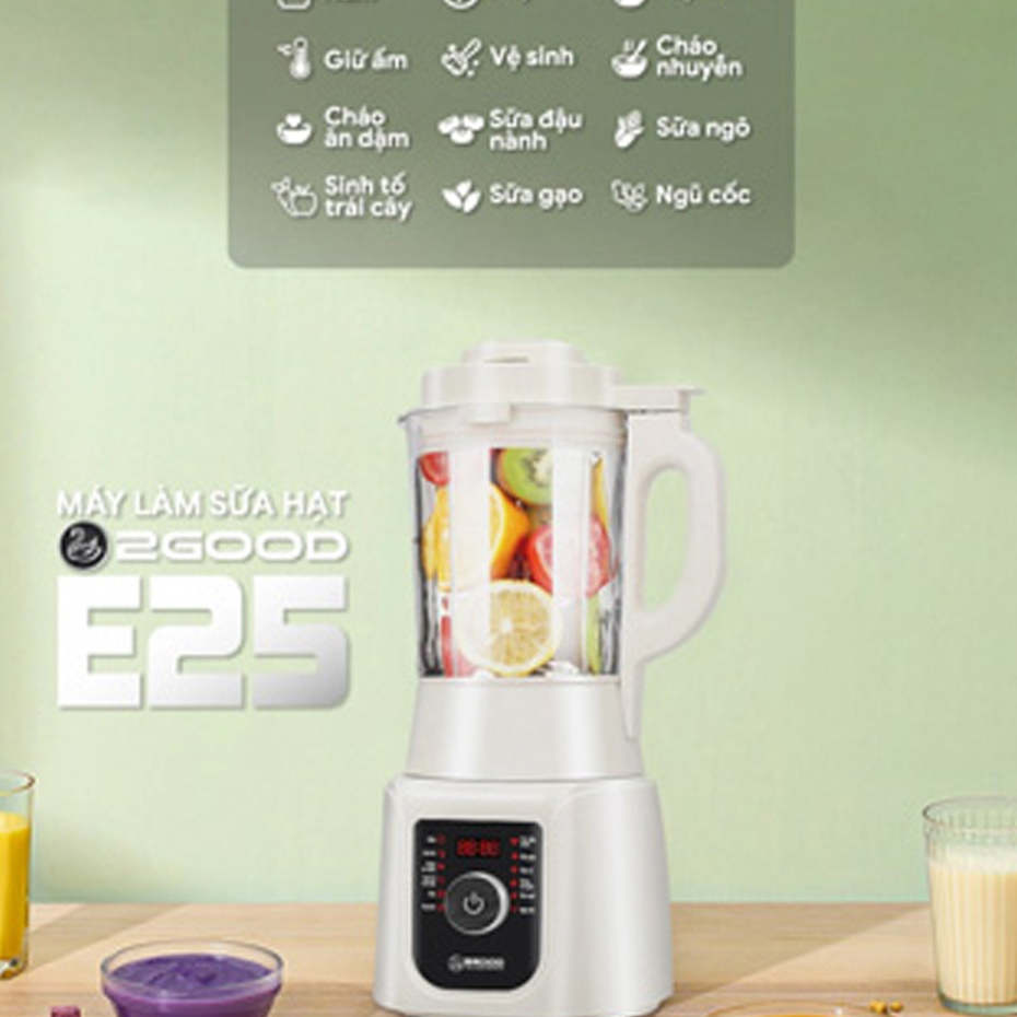 Máy Làm Sữa Hạt 2GOOD E25, Máy Xay Sinh Tố Nấu Cháo Đa Năng Dung Tích 1.75L