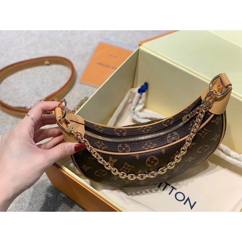Túi 𝐿𝑉 Moon hoa nâu size 23cm fullbox new 2 box