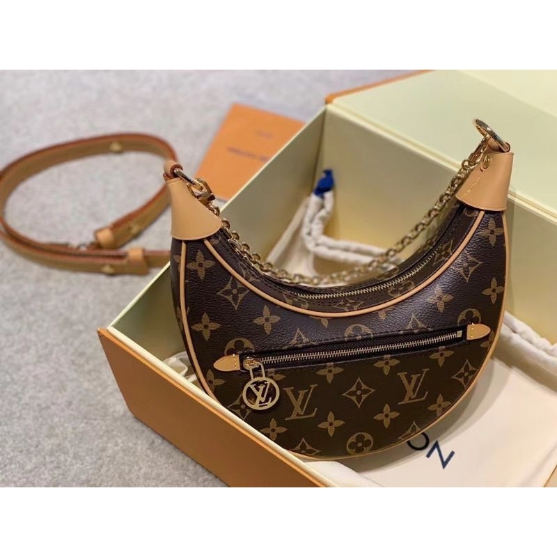 Túi 𝐿𝑉 Moon hoa nâu size 23cm fullbox new 2 box