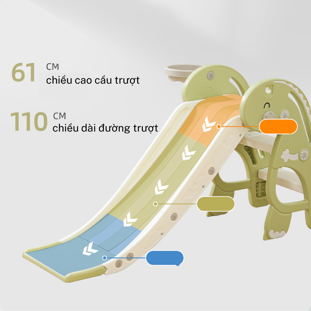Cầu trượt cho bé, cầu trượt trong nhà hình khủng long đồ chơi vận động an toàn cho trẻ em từ 1-10 tuổi hàng cao cấp