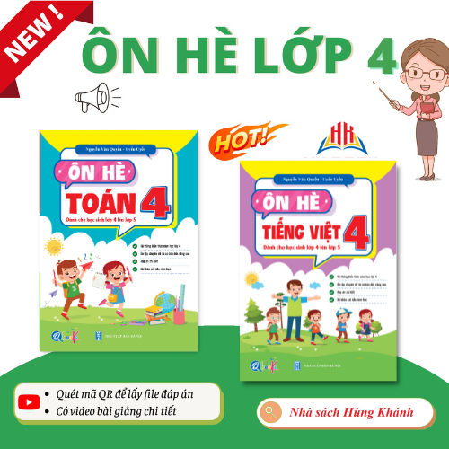Sách - Combo Ôn Hè Toán và Tiếng Việt 4 - Dành cho học sinh lớp 4 lên 5 (2 cuốn)