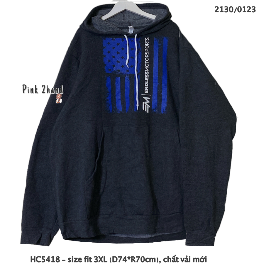 Áo Hoodie 2hand nhập Mỹ Oversize nữ, nam, chất dày, size lớn, form bồng - 040922-1