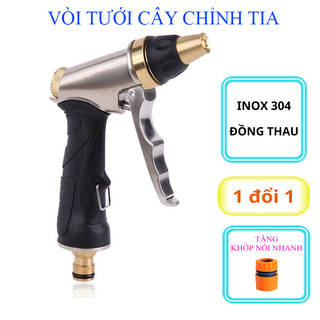 Vòi tưới cây nhập khẩu chính hãng, Vòi tưới cây inox 304 nhập khẩu chính hãng TẶNG kèm khớp nối nhanh mua kèm deal sốc