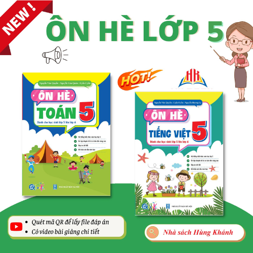 Sách - Combo Ôn Hè Toán và Tiếng Việt - Lớp 5 (2 cuốn)