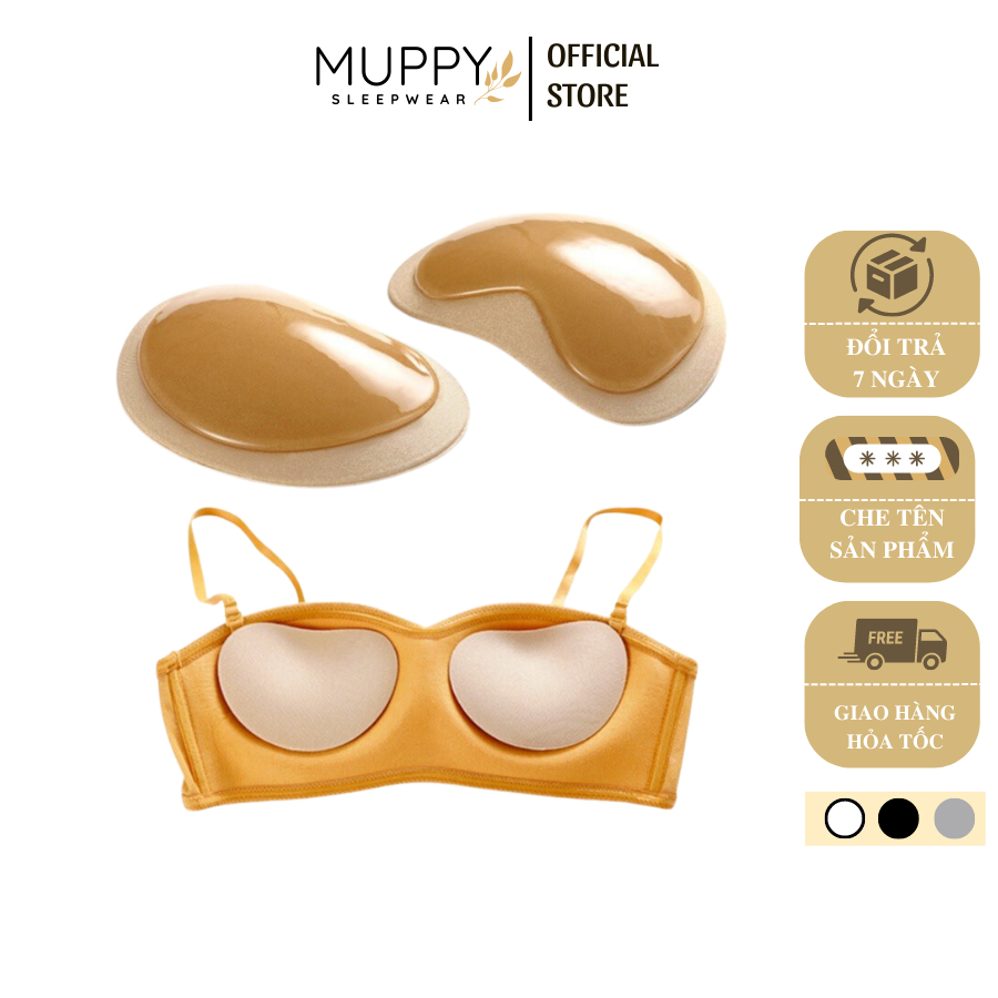 D02 1 Cặp 2 Miếng Dán Độn Ngực MUPPY 2.5 cm Nâng Đẩy Ngực Đệm Tim Nâng Ngực