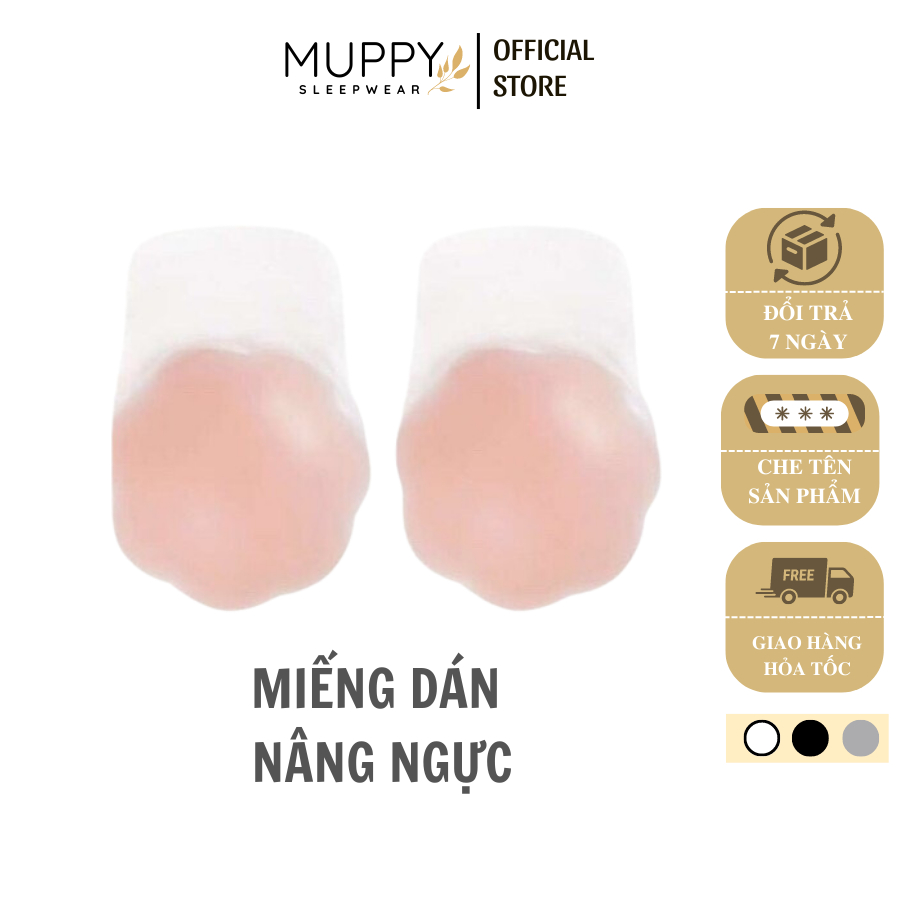 D04 Cặp 2 Miếng Dán Ngực MUPPY Chất Silicon Hỗ Trợ Nâng Ngực Chống Xệ Dán Nhũ Hoa Dán Ti Nâng Ngực