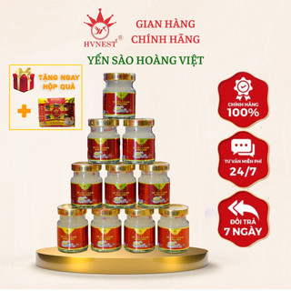 Yến sào chưng đường phèn HVNEST hũ 70ml, Set 10 lọ tổ yến chưng sẵn bồi bổ sức khỏe