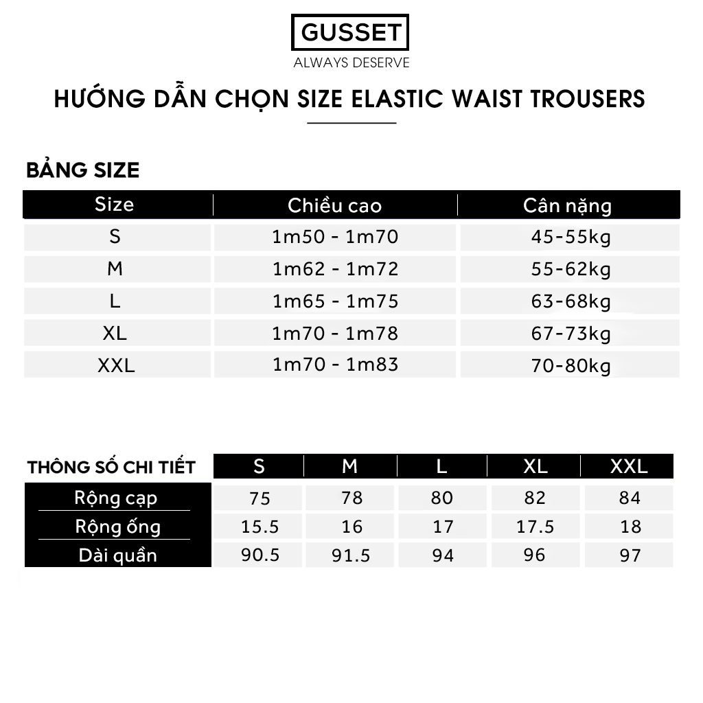 Quần tây âu nam cạp chun ELASTIC WAIST TROUSERS - QA12