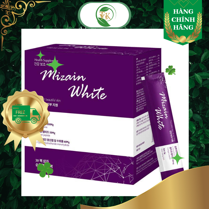 Bột Uống Trắng Da Mizain White Hàn Quốc Hộp Lẻ 10 Gói