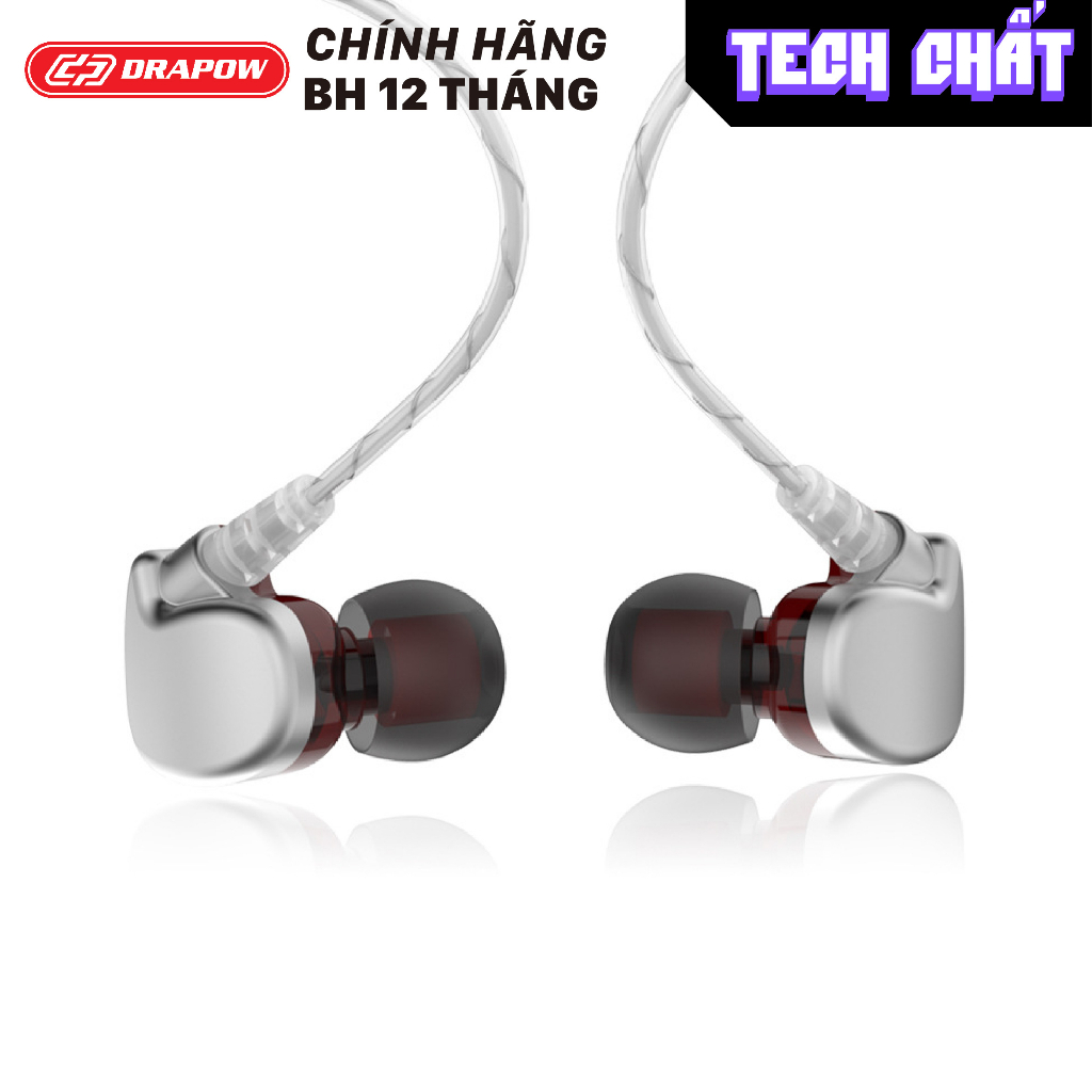 Tai nghe có dây Drapow music pro M20 M10 chính hãng nghe nhạc chuyên nghiệp bass căng âm thanh chi tiết cao tech chất