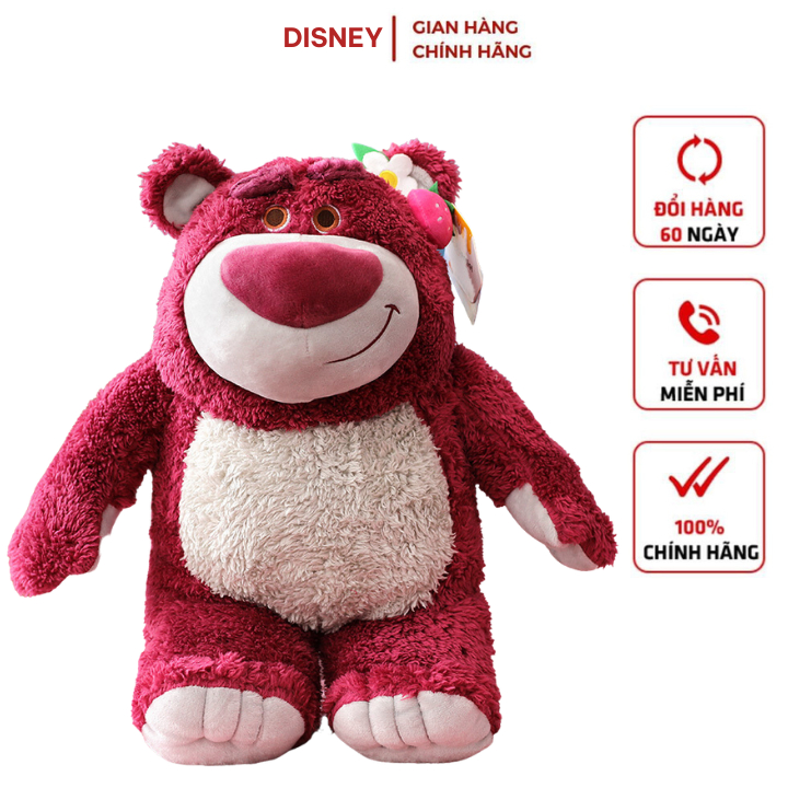 Gấu Bông Lotso Huggin Bear Đỏ Tai Dâu Dáng Ngồi Cao Cấp Disney Store