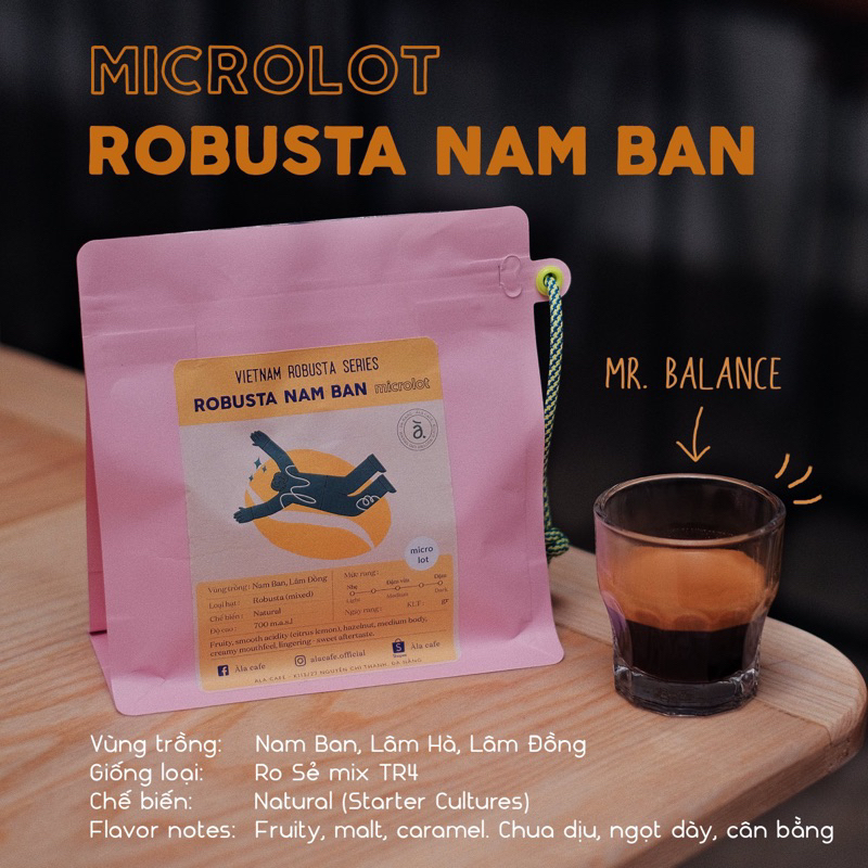 Premium Robusta Nam Ban Micro lot organic rang medium pha máy