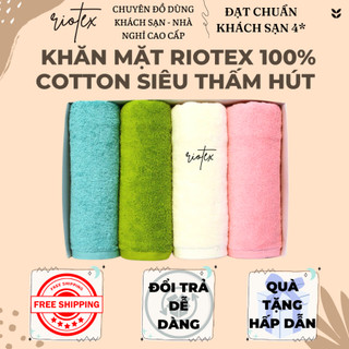 Khăn mặt cotton siêu thấm hút Cao Cấp Riotex nhiều màu, chuyên dụng spa, nail - Kích thước 34x82cm 100g