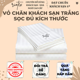 Vỏ chăn khách sạn trắng sọc Riotex dành cho nệm dày 15-25cm - KT: 1.6m, 1.8m, 2.2m, 2.4m