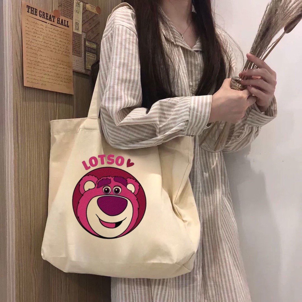Túi tote Vải canvas mềm mại Đẹp đi học đi chơi Cực Hot có khóa miệng, phong cách Hàn Quốc | BigBuy360 - bigbuy360.vn