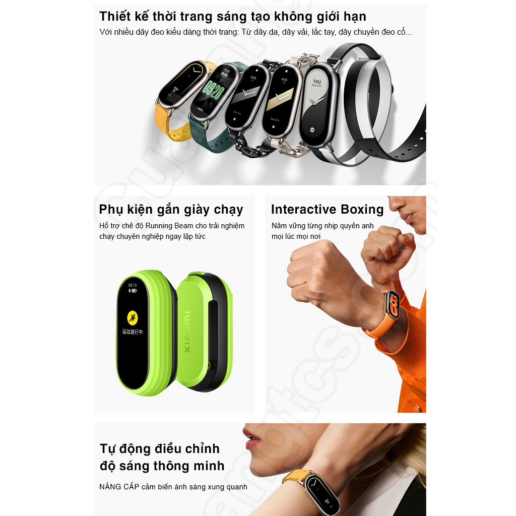 Vòng đeo tay thông minh Mi Band 8 Miband8 -Smart band8 bản quốc tế full tiếng việt | BigBuy360 - bigbuy360.vn