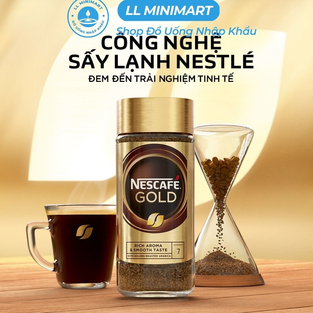 Cà Phê Hòa Tan Sấy Lạnh Nescafe Gold Blend Hộp 200G - Hạt Cà Phê Arabica Chọn Lọc