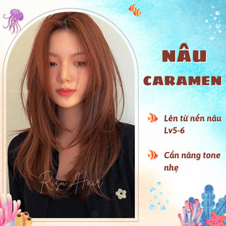 Thuốc nhuộm tóc màu nâu caramen, không tẩy - risu hair