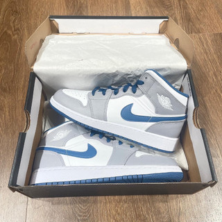 [ Chính Hãng ] Giày Sneaker Nike Air Jordan 1 Mid (GS) ‘Cement Grey’ ( DQ8423-014 ) Xám Xanh | PiuPiu Authentic