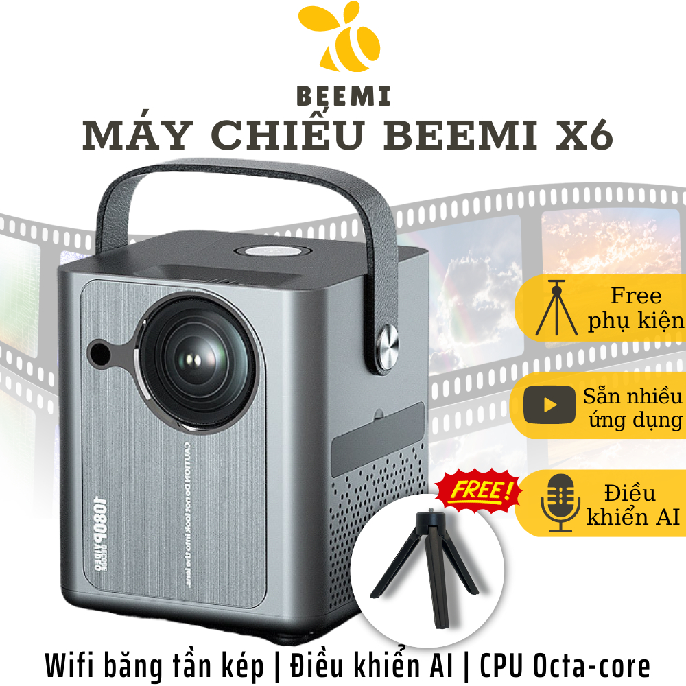 Máy Chiếu Phim Mini Tại Nhà Giá Rẻ Y9 Có Thể Kết Nối Điện Thoại BeeMi Chính Hãng B206