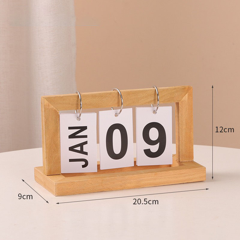 Lịch Gỗ Để Bàn Lật Số Decor Trang Trí Nhà Cửa - Lịch Lật mini phong cách tối giản