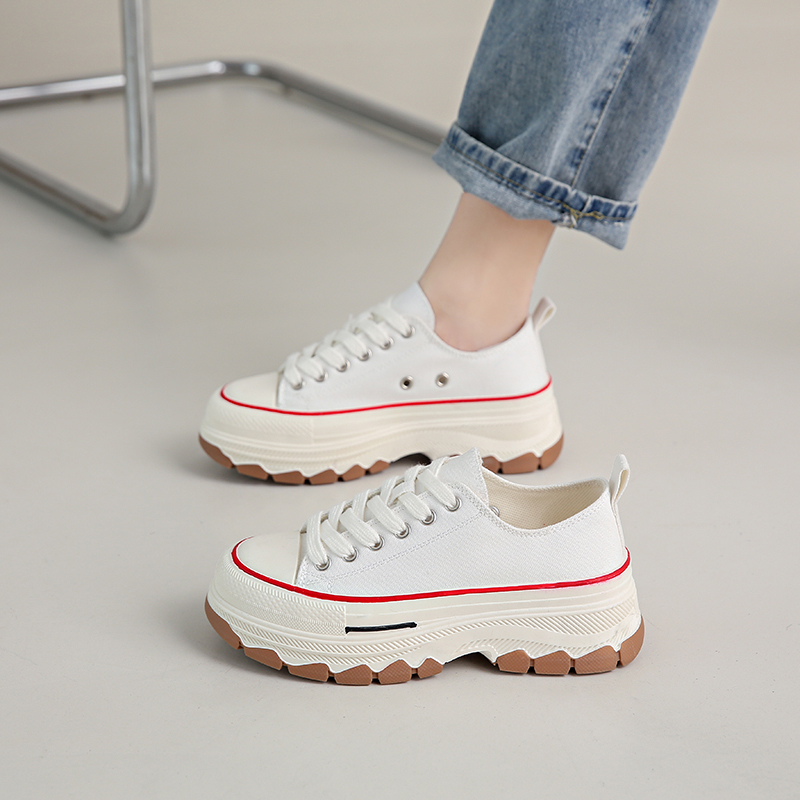 Giày thể thao nữ độn đế 5cm chất vải phong cách trẻ trung mẫu mới