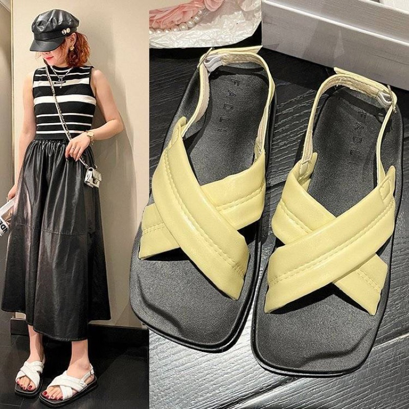 Sandal quai da chéo có quai hậu 4 màu đế 2CM