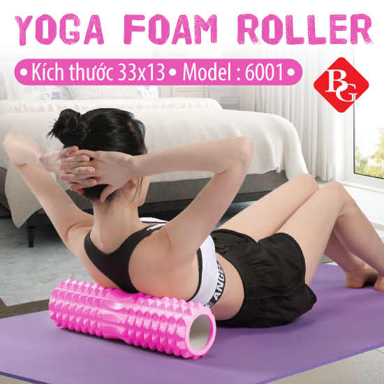 BG- Con Lăn Yoga Massage Foam Roller - Ống Trụ Lăn Xốp Tập Thể Thao Giãn Cơ Gai Nhọn Chính Hãng