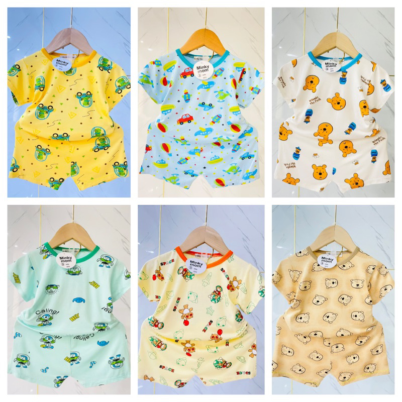 Bộ thun lạnh tay ngắn siêu đẹp cho bé trai và bé gái 7-17kg