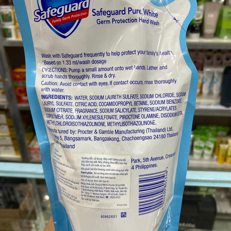 Túi Nước Rửa Tay Diệt Khuẩn SAFEGUARD túi