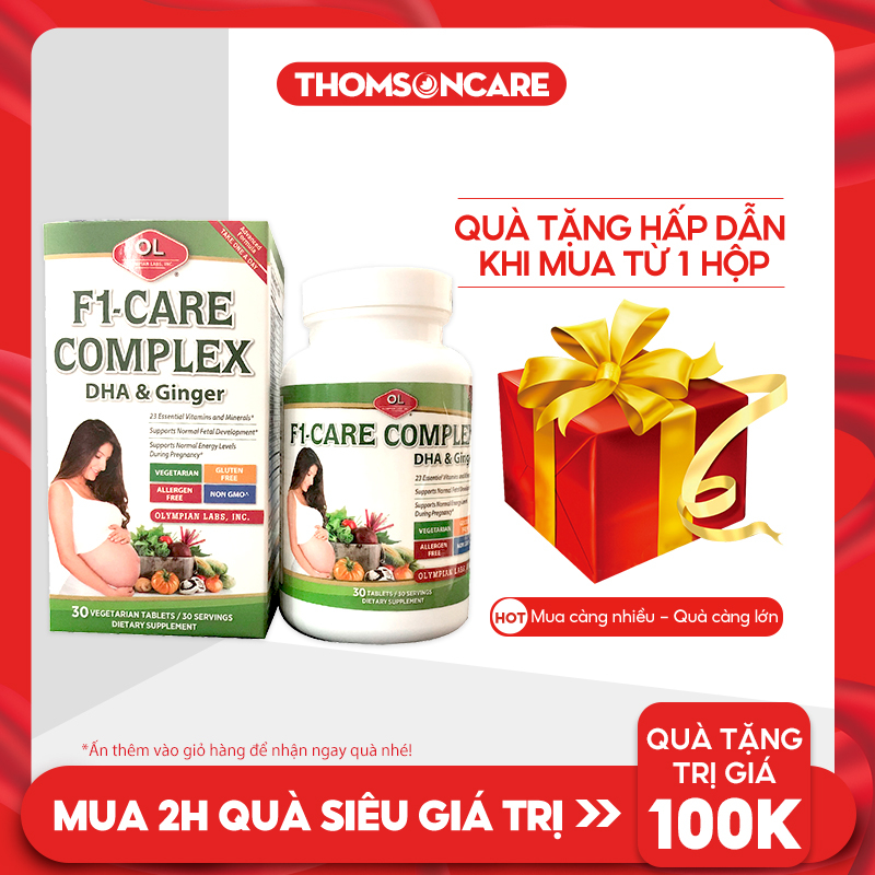 Vitamin tổng hợp cho bà bầu F1 Care Complex từ Olympian Labs Mỹ bổ sung Axit Folic, DHA, Vitamin A, B, sắt, Biotin