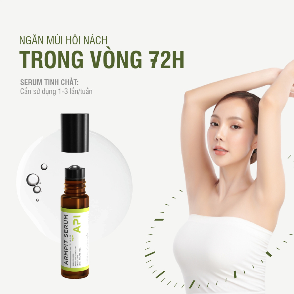 Son nách API, Khử mùi hôi nách API, Lăn khử mùi ngăn tiết mồ hôi 72h 10ml