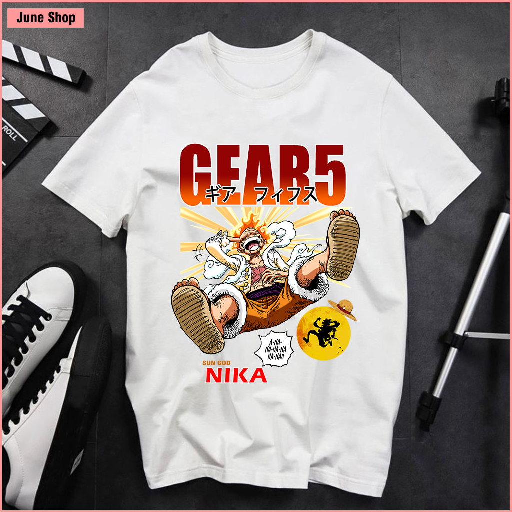 Áo One Piece, Áo Luffy Gear 5 mẫu mới cực ngầu, chất vải cotton co giãn 4 chiều thoáng mát