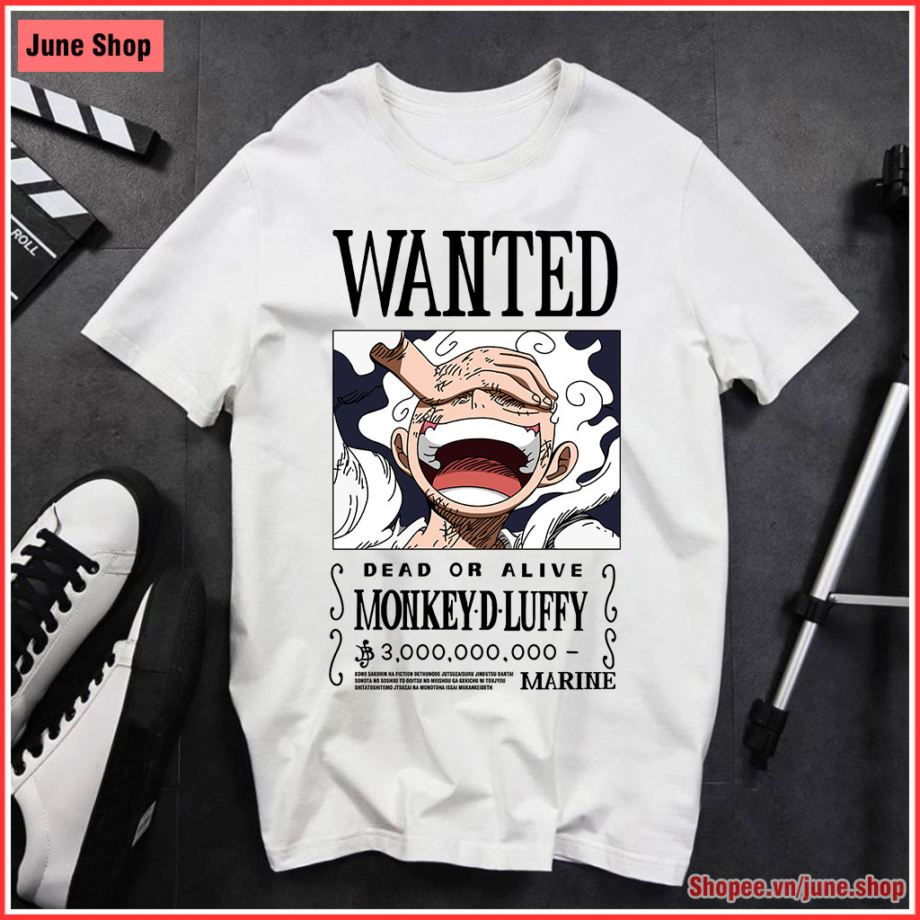 Áo One Piece, Áo Luffy Gear 5 mẫu mới cực ngầu, chất vải cotton co giãn 4 chiều thoáng mát