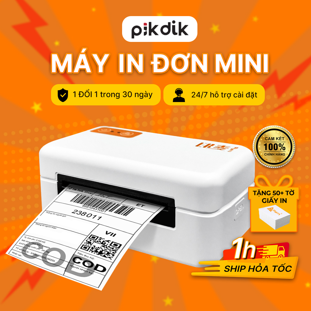 Máy in nhiệt sàn TMĐT in qua máy tính,khổ A6 A7, in mã vận chuyển hoá đơn bán hàng, phiếu gửi, minicode