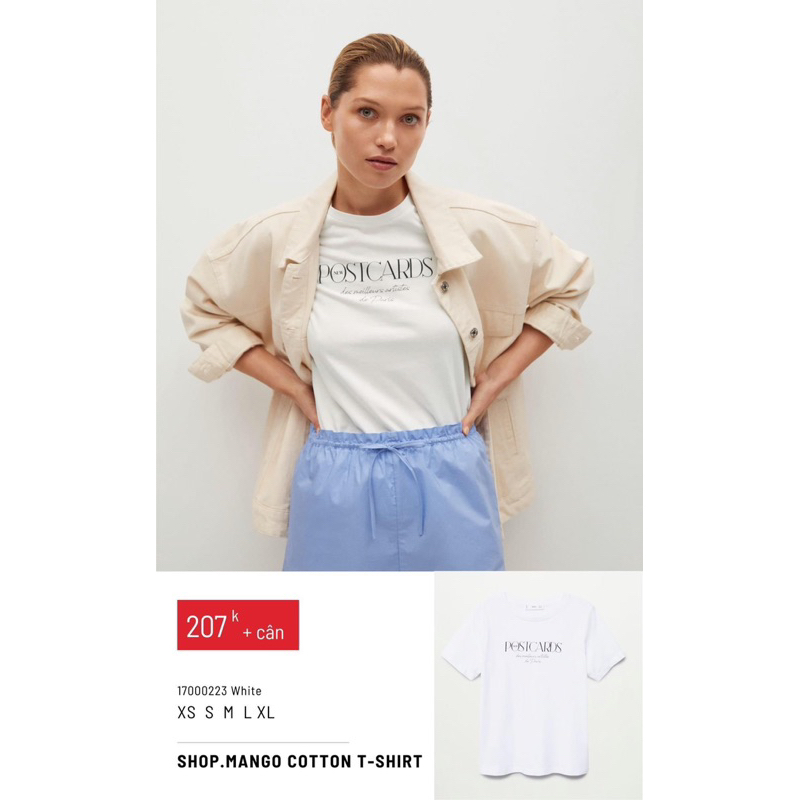 Áo thun nữ Mango size L | Hàng hiệu chính hãng