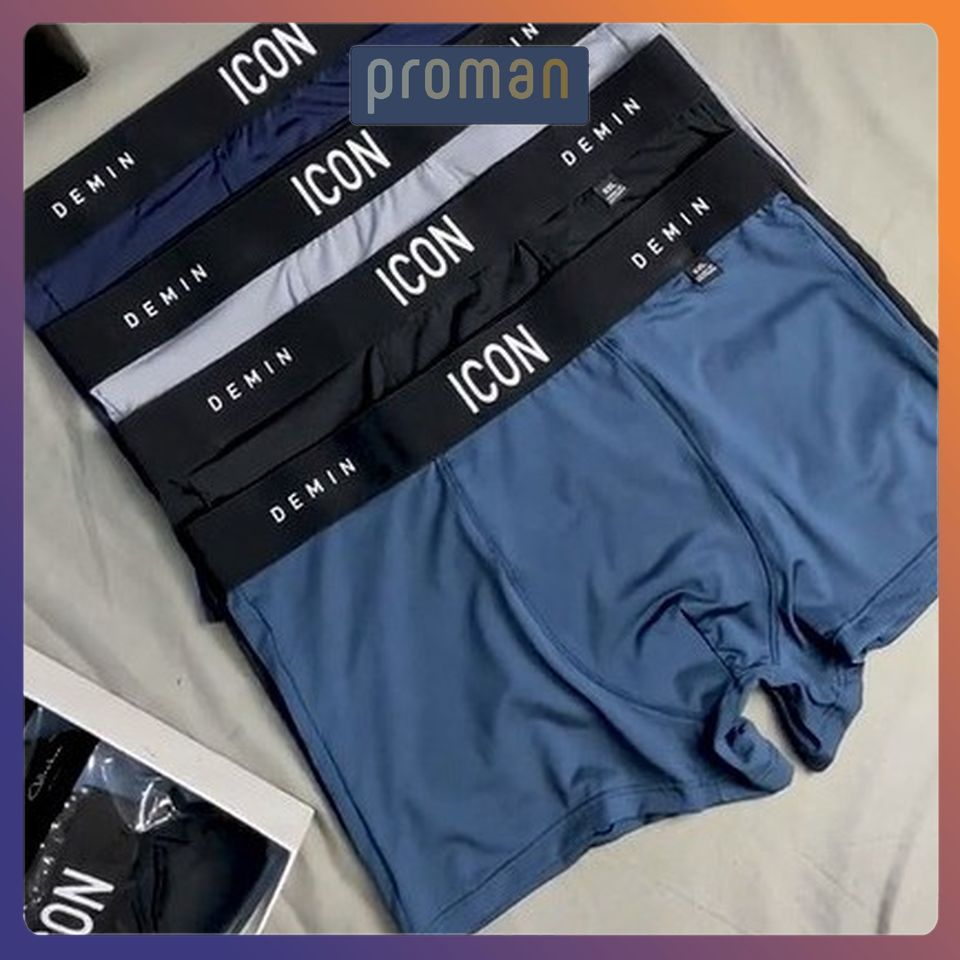 Combo 4 Quần lót nam thun lạnh Boxer Cao Cấp FAP, Quần sịp nam đùi thun lạnh cao cấp SD07 (Che tên) PROMAN