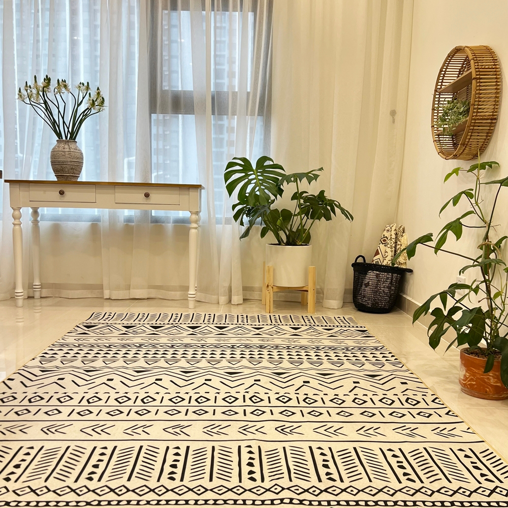 Thảm Trải Sàn Phòng Khách Bali Nỉ Lì Chống Trơn Trượt MS 03 Phong Cách Vintage
