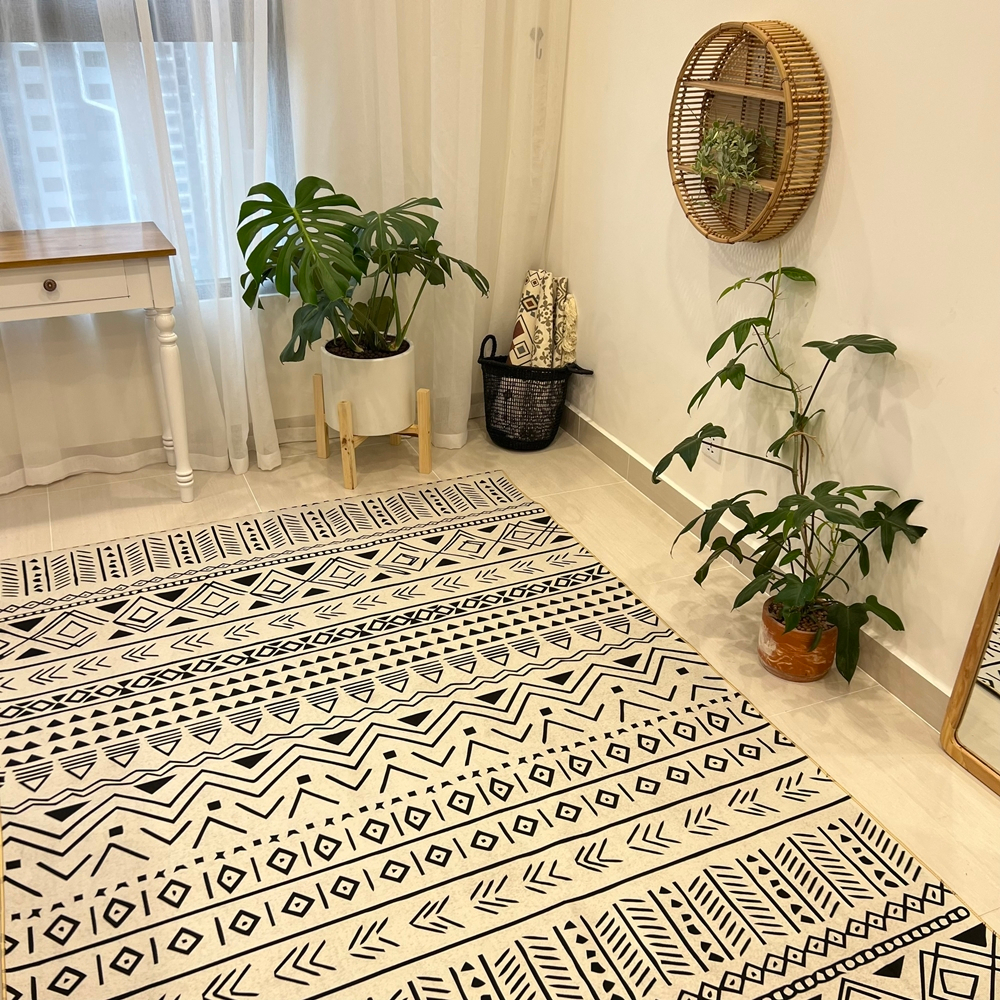 Thảm Trải Sàn Phòng Khách Bali Nỉ Lì Chống Trơn Trượt MS 03 Phong Cách Vintage