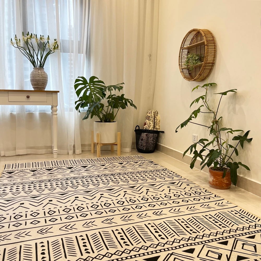 Thảm Trải Sàn Phòng Khách Bali Nỉ Lì Chống Trơn Trượt MS 03 Phong Cách Vintage