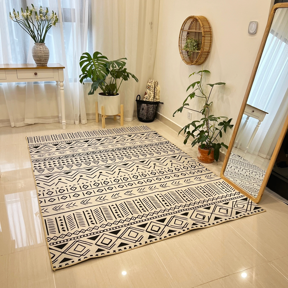 Thảm Trải Sàn Phòng Khách Bali Nỉ Lì Chống Trơn Trượt MS 03 Phong Cách Vintage